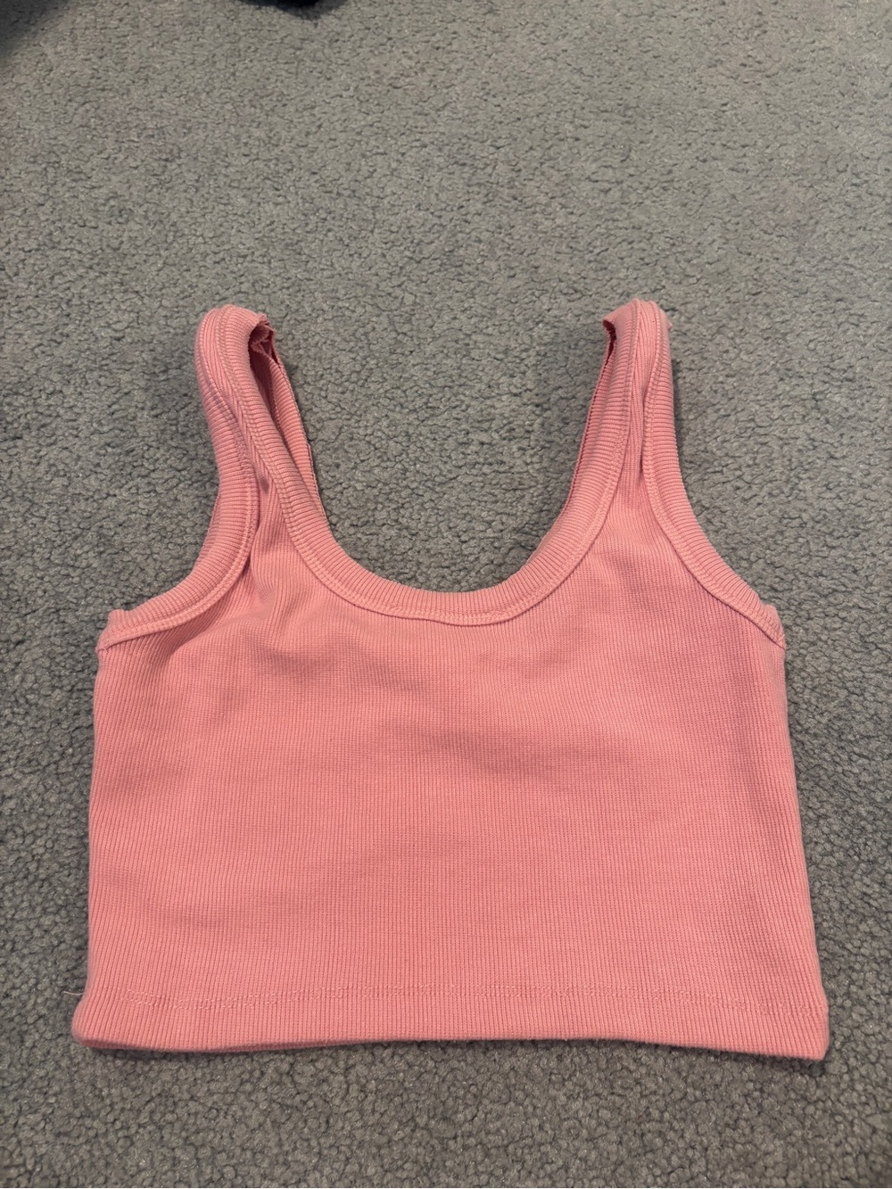 Pink Ribbed Tank Crop Top - Women